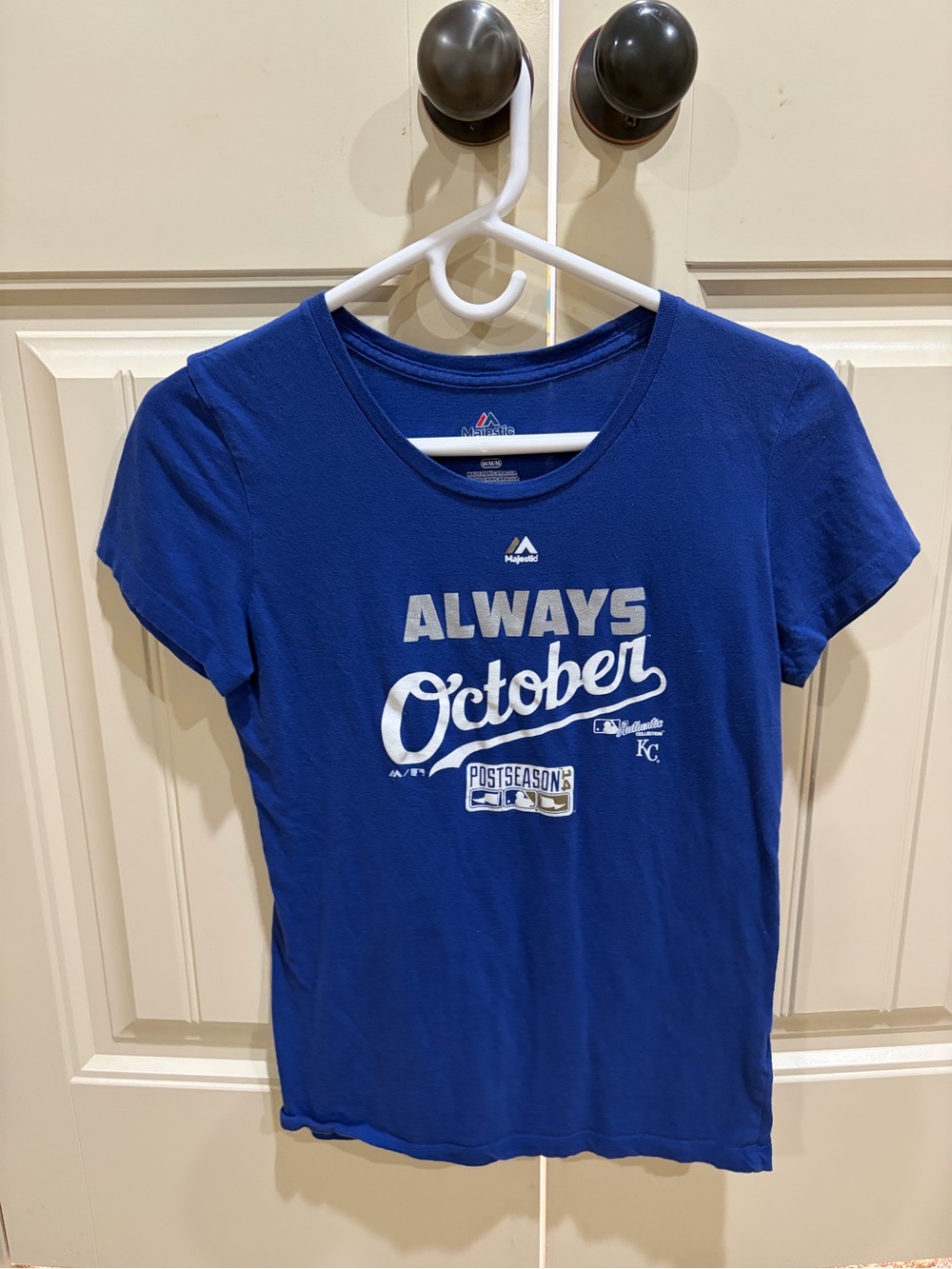Majestic Royal Blue Royals Baseball 'Always October' Graphic Tee